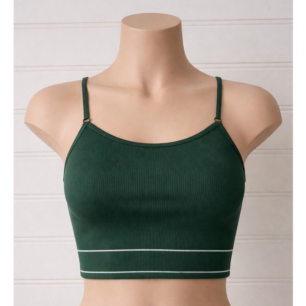 Aerie Ribbed Y2K Camisole Women Small Green Adjustable Straps Tank